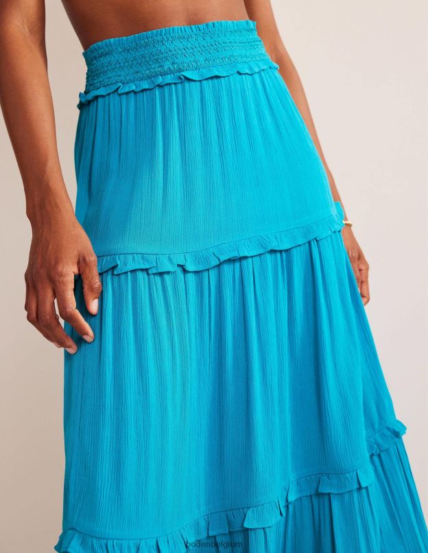 femmes Boden outremer jupe de vacances à taille smockée vêtements Z42D0634