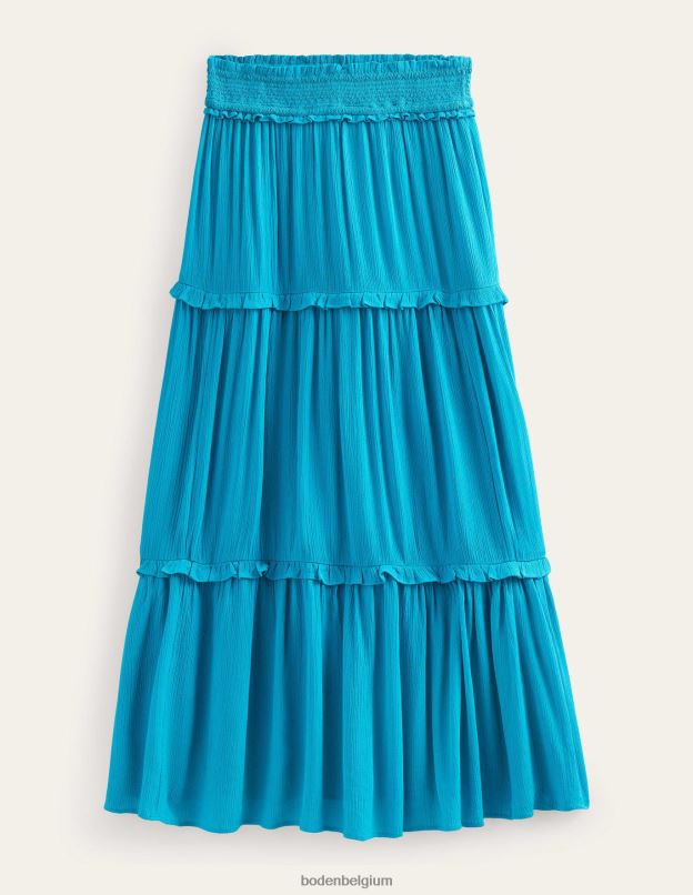 femmes Boden outremer jupe de vacances à taille smockée vêtements Z42D0634