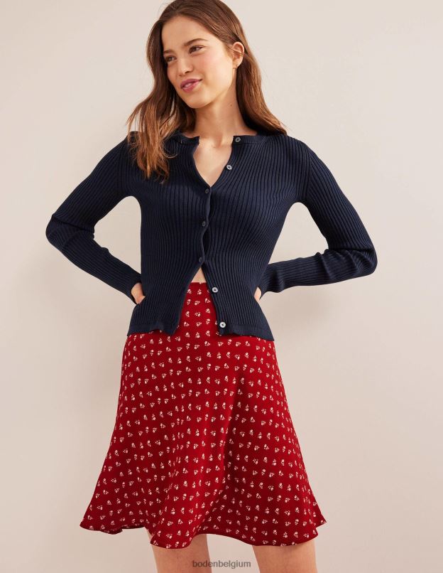 femmes Boden poinsettia et marguerite douce mini-jupe en crêpe biaisée vêtements Z42D01724