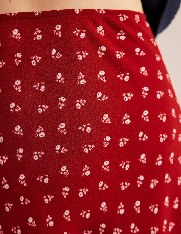 femmes Boden poinsettia et marguerite douce mini-jupe en crêpe biaisée vêtements Z42D01724