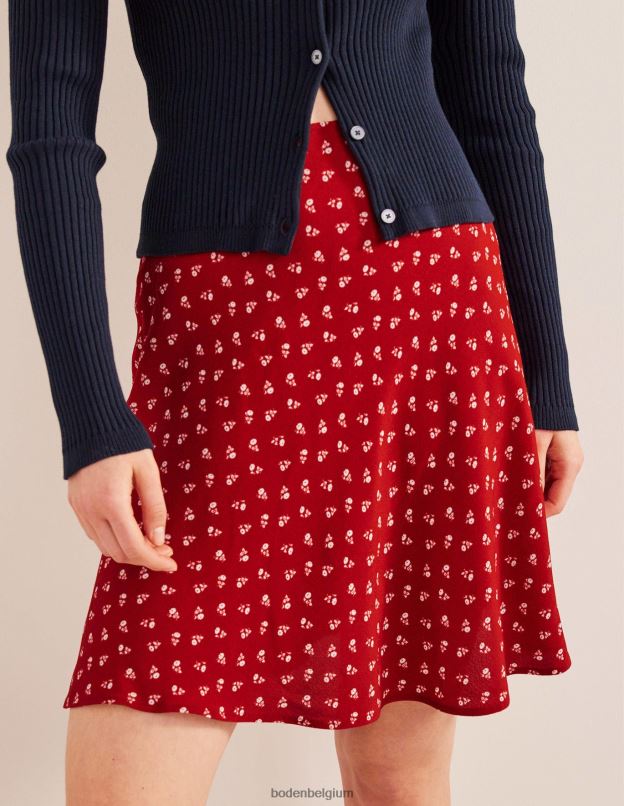 femmes Boden poinsettia et marguerite douce mini-jupe en crêpe biaisée vêtements Z42D01724