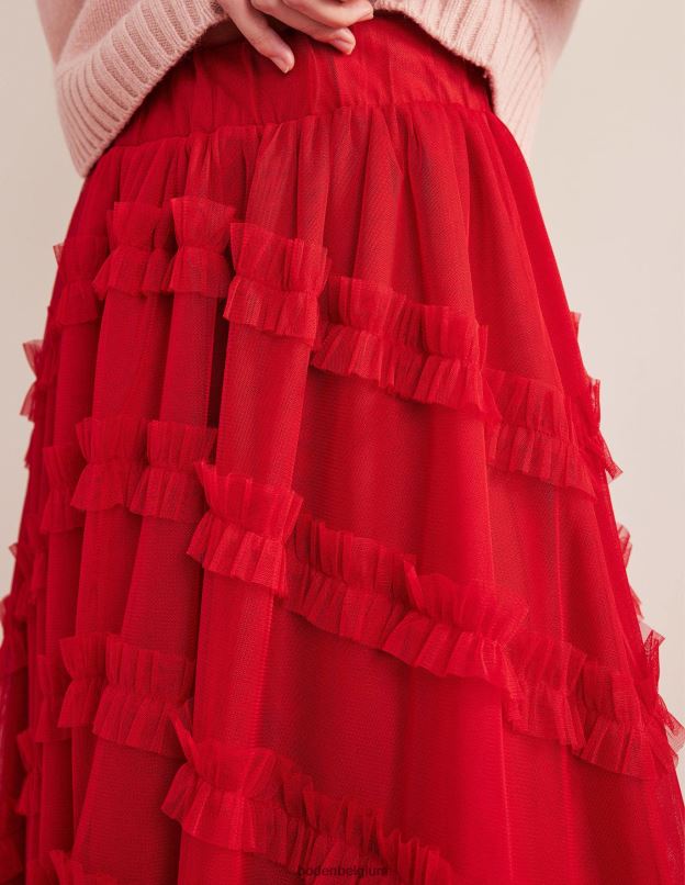 femmes Boden rose sombre jupe mi-longue de grande occasion en tulle vêtements Z42D01375