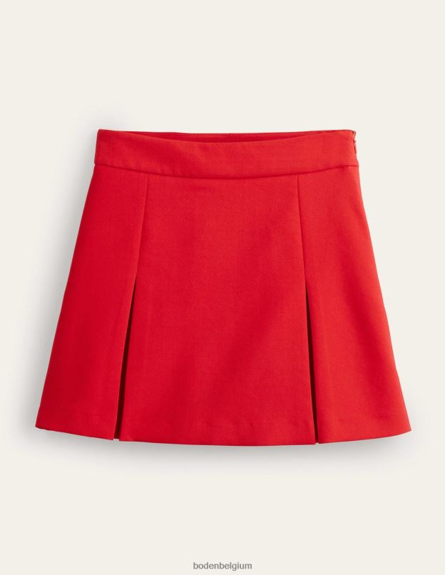 femmes Boden rouge mini-jupe trapèze plissée vêtements Z42D01940