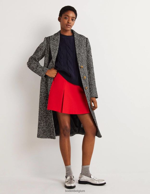 femmes Boden rouge mini-jupe trapèze plissée vêtements Z42D01940