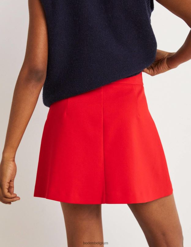 femmes Boden rouge mini-jupe trapèze plissée vêtements Z42D01940