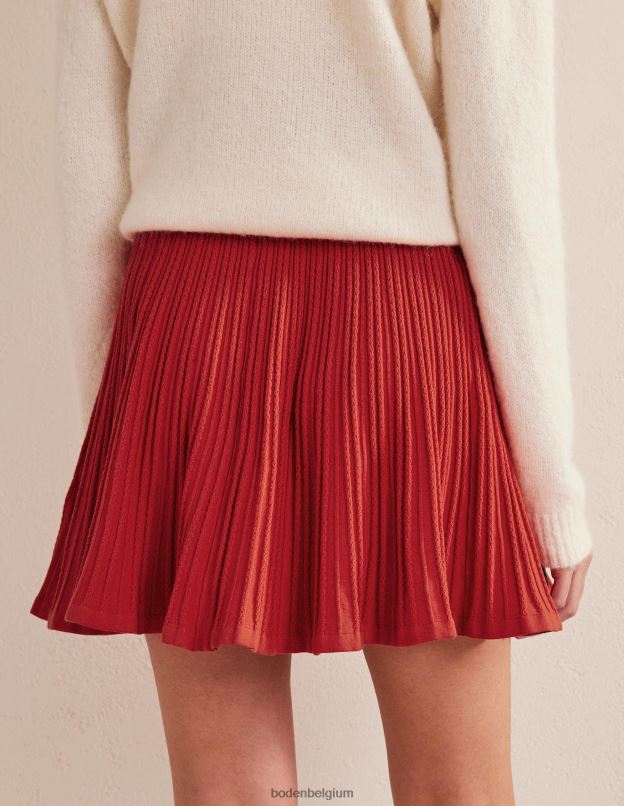 femmes Boden tomate jupe en maille pointelle vêtements Z42D01814