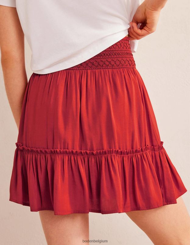 femmes Boden tomate mini-jupe froncée à taille vêtements Z42D01693