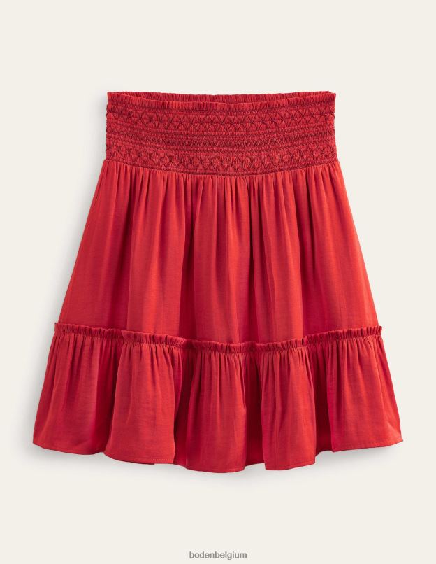 femmes Boden tomate mini-jupe froncée à taille vêtements Z42D01693
