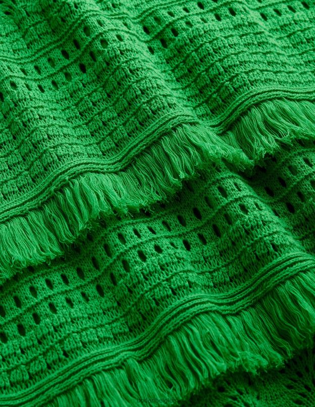 femmes Boden vert clair jupe tricotée au crochet à franges vêtements Z42D02152
