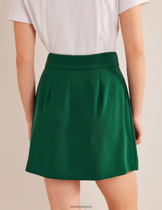 femmes Boden vert émeraude mini-jupe plissée en crêpe vêtements Z42D01981