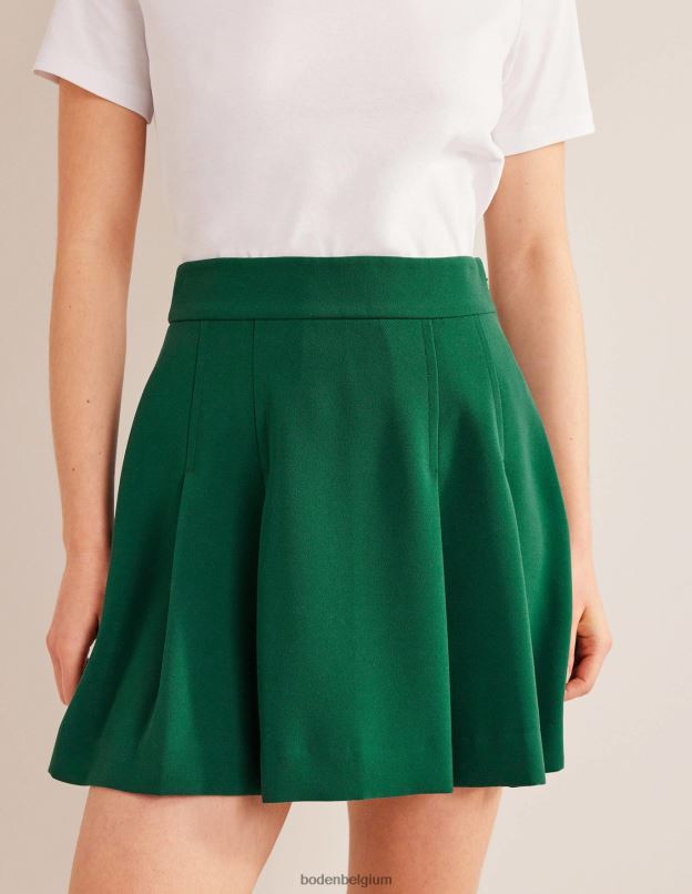 femmes Boden vert émeraude mini-jupe plissée en crêpe vêtements Z42D01981