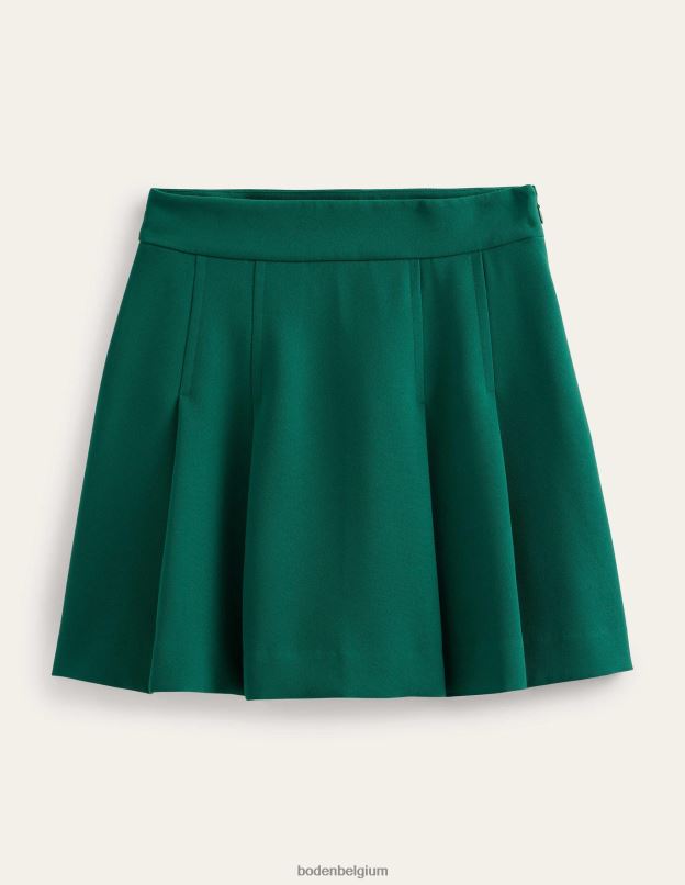 femmes Boden vert émeraude mini-jupe plissée en crêpe vêtements Z42D01981