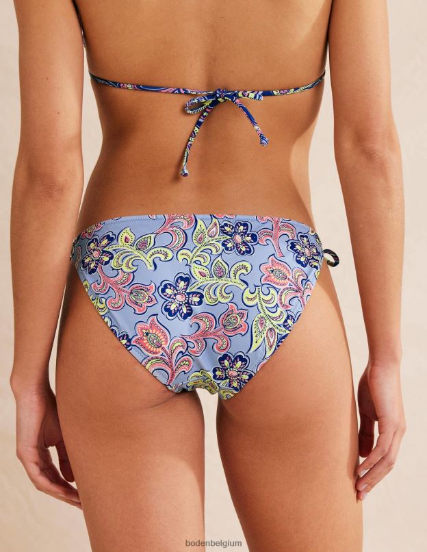 femmes Boden Blizzard bleu et taverne botanique bas de bikini à ficelle vêtements Z42D01456