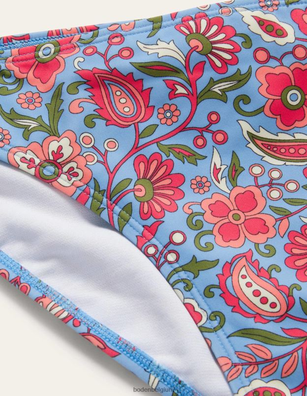 femmes Boden bleu poussiéreux et paradis oriental bas de bikini classique vêtements Z42D02058