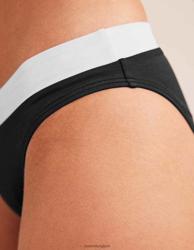 femmes Boden bloc de couleur noir bas de bikini à empiècements vêtements Z42D0307