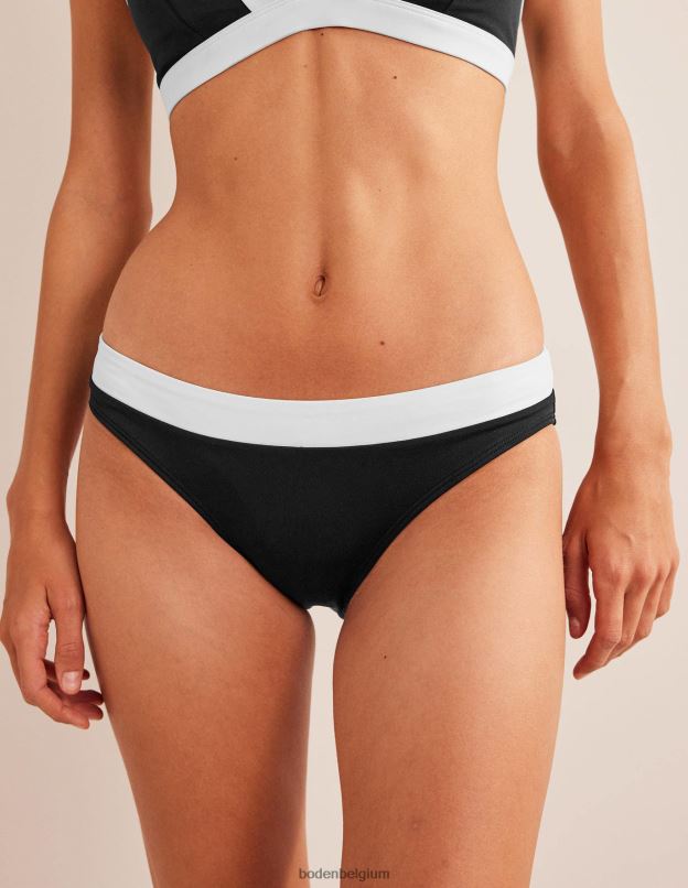femmes Boden bloc de couleur noir bas de bikini à empiècements vêtements Z42D0307