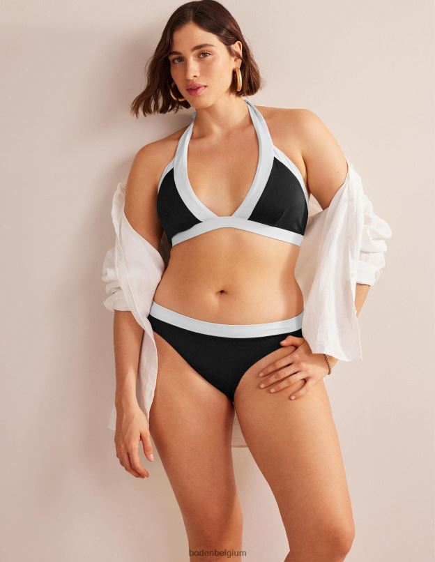 femmes Boden bloc de couleur noir bas de bikini à empiècements vêtements Z42D0307