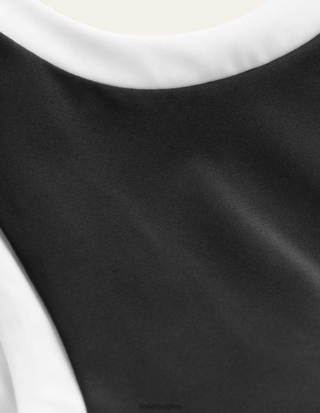 femmes Boden bloc de couleur noir haut de bikini à encolure ras du cou vêtements Z42D01593