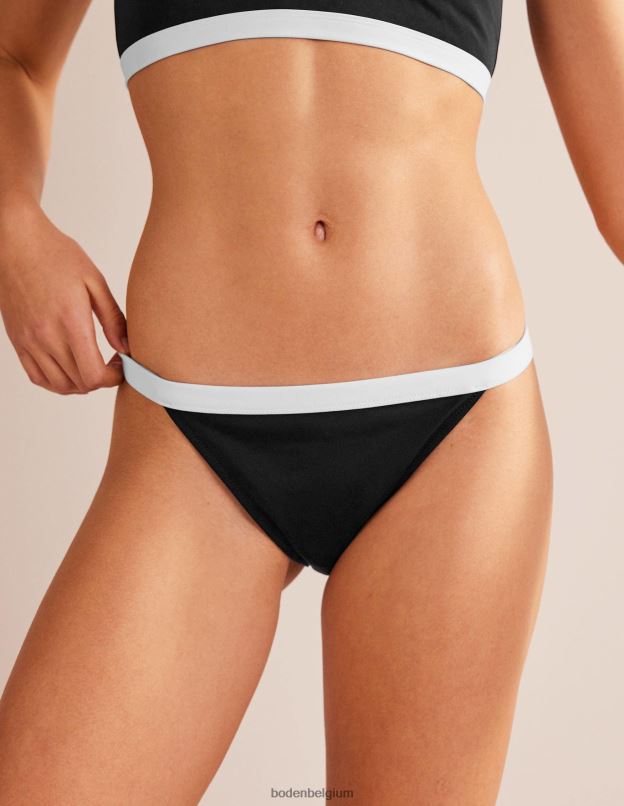 femmes Boden bloc de couleur noir haut de bikini à encolure ras du cou vêtements Z42D01593