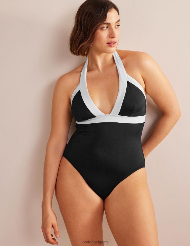 femmes Boden bloc de couleur noir maillot de bain dos nu Ithaca vêtements Z42D0231