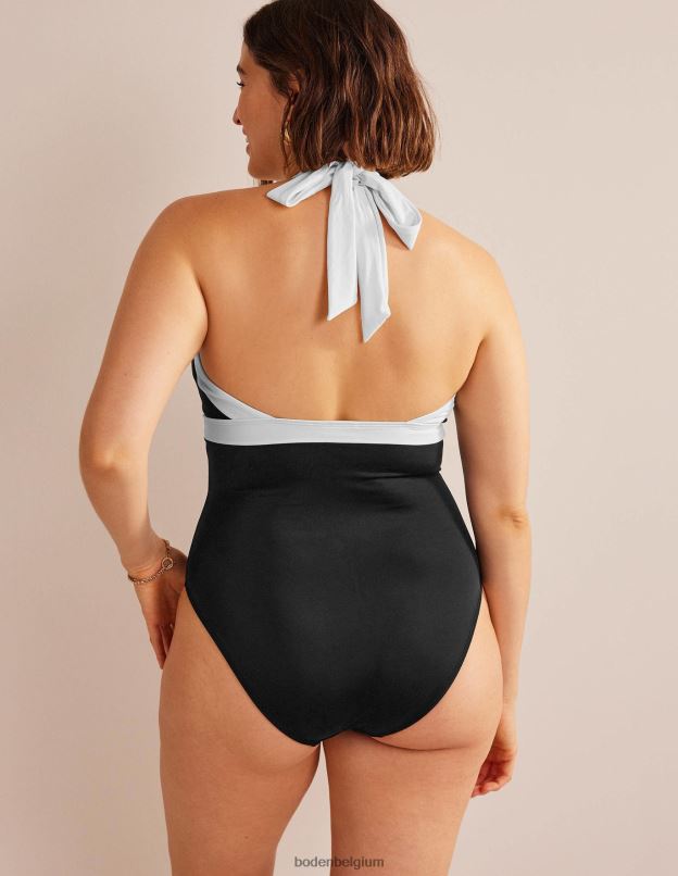 femmes Boden bloc de couleur noir maillot de bain dos nu Ithaca vêtements Z42D0231