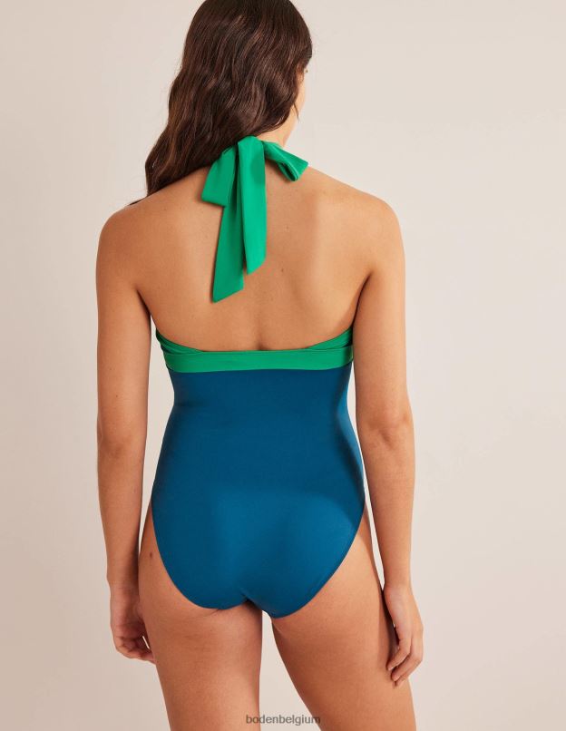 femmes Boden bloc de couleurs au bord de l'océan maillot de bain dos nu Ithaca vêtements Z42D01416