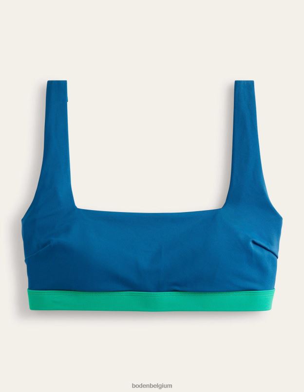 femmes Boden bloc de couleurs côté océan haut de bikini à encolure carrée vêtements Z42D02139