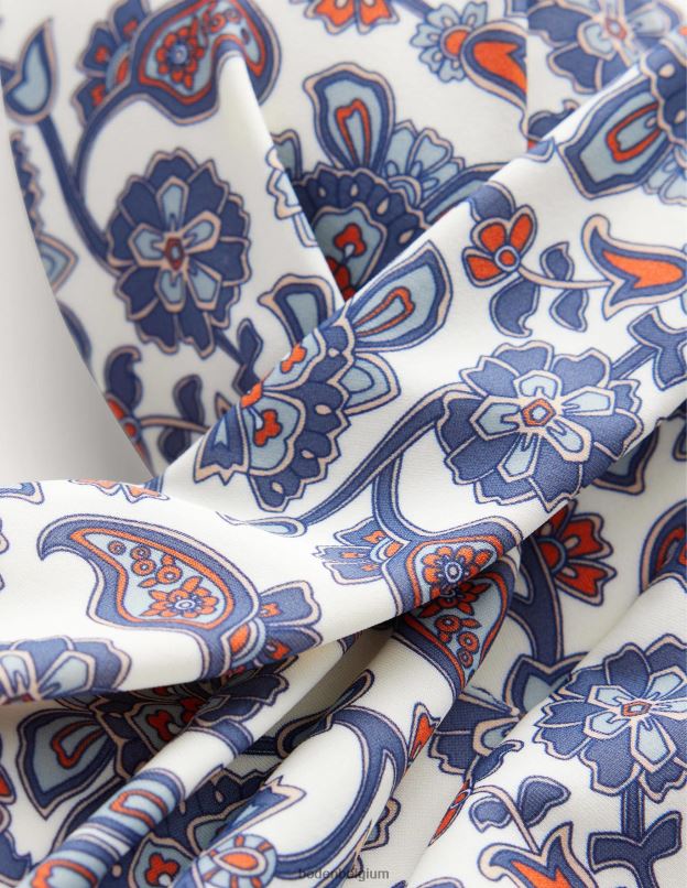 femmes Boden cachemire ivoire et bleu maillot de bain capri taille bonnet vêtements Z42D01323