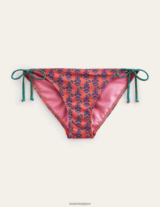 femmes Boden cachemire orange kaki bas de bikini à ficelle vêtements Z42D0289