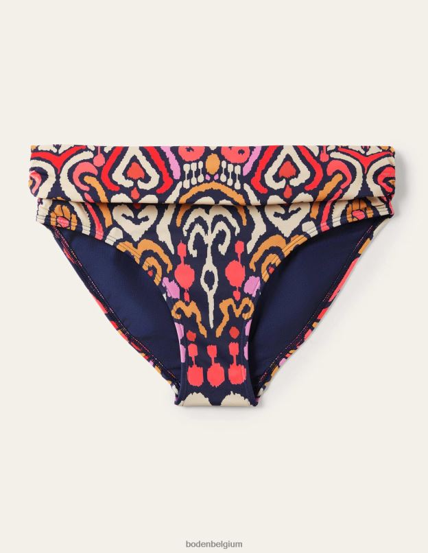femmes Boden charme marine française et ikat bas de bikini classique à plis vêtements Z42D02542
