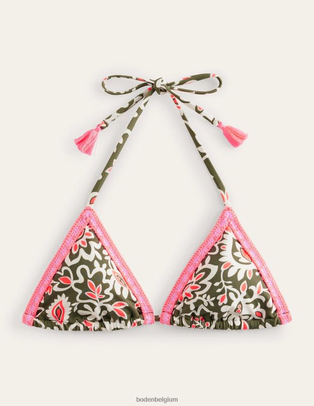 femmes Boden chou frisé et tourbillon artisanal haut de bikini triangle au crochet vêtements Z42D02080