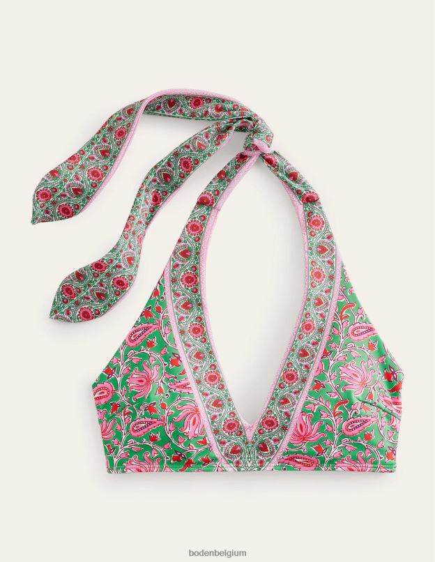 femmes Boden citron vert et vigne botanique haut de bikini à épaules dénudées vêtements Z42D01963