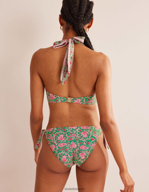 femmes Boden citron vert et vigne botanique haut de bikini à épaules dénudées vêtements Z42D01963