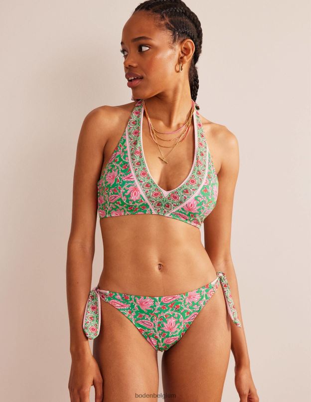 femmes Boden citron vert et vigne botanique haut de bikini à épaules dénudées vêtements Z42D01963