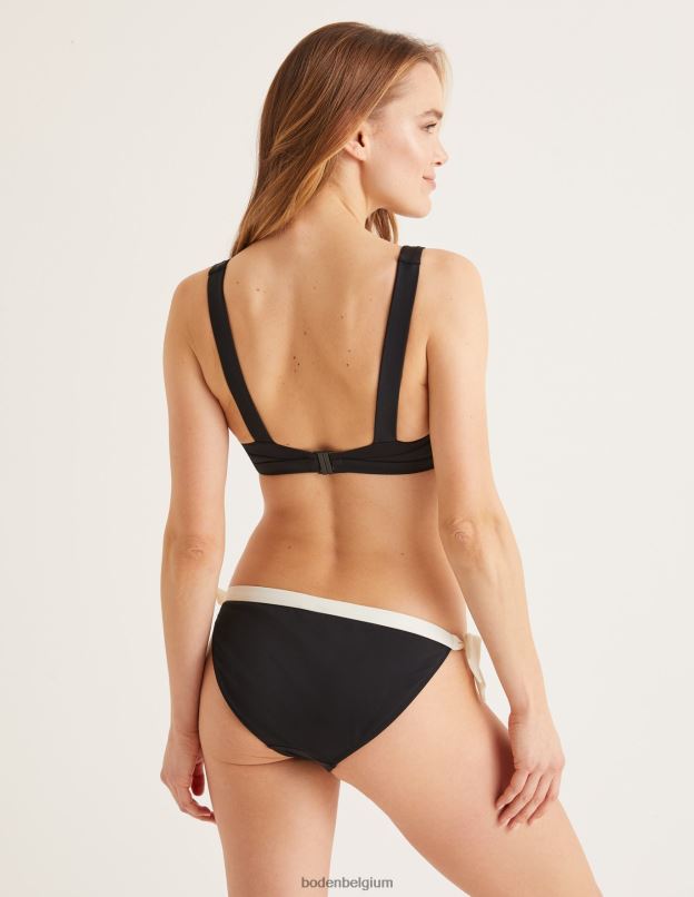 femmes Boden contraste noir/ivoire bas de bikini à nouer vêtements Z42D02039