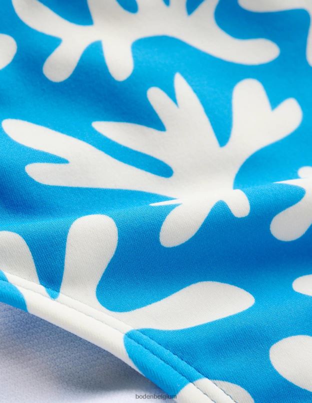 femmes Boden feuillage bleu et abstrait bas de bikini classique vêtements Z42D02545
