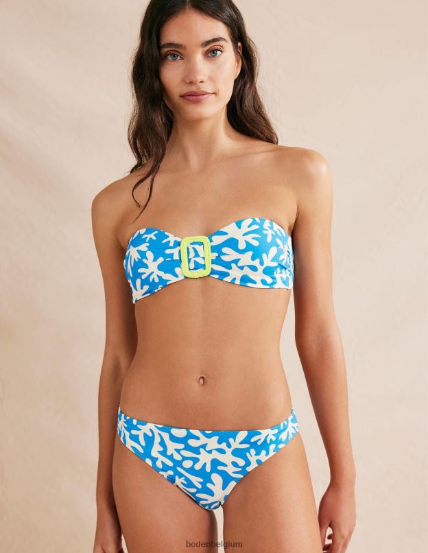 femmes Boden feuillage bleu et abstrait bas de bikini classique vêtements Z42D02545