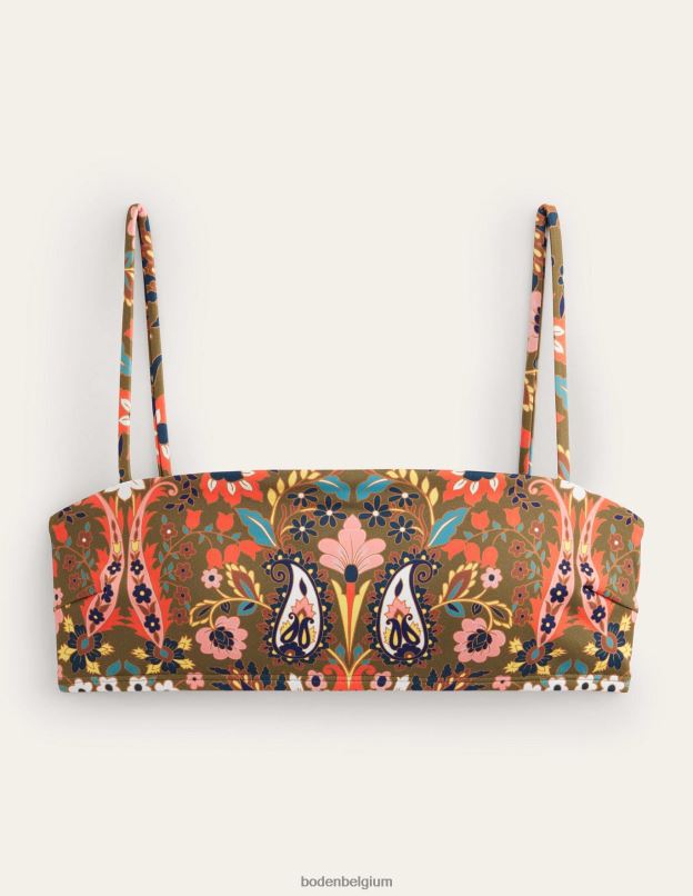 femmes Boden feuillage bleu marine et exotique haut de bikini à fines bretelles vêtements Z42D01791