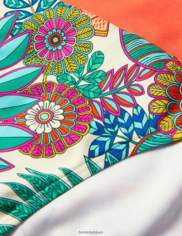 femmes Boden fleur d'ivoire et d'ananas bas de bikini à empiècements vêtements Z42D02056