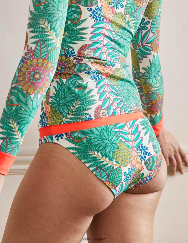 femmes Boden fleur d'ivoire et d'ananas bas de bikini à empiècements vêtements Z42D02056