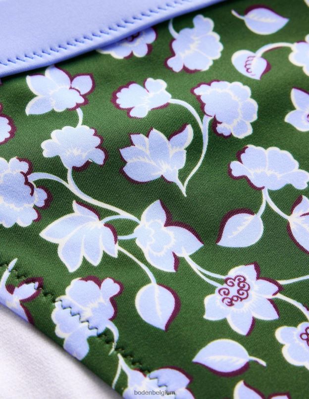 femmes Boden floral vert et bleu d'hiver bas de bikini tanga vêtements Z42D0266