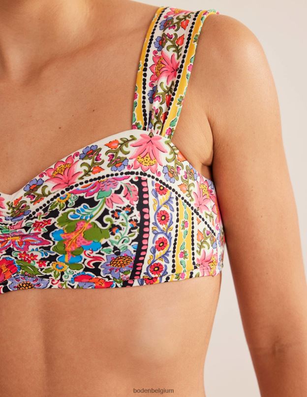 femmes Boden jardin multi et œillets haut de bikini à bretelles plissées vêtements Z42D01760