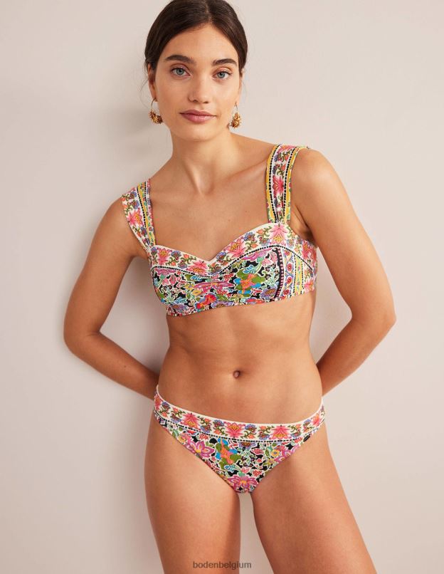 femmes Boden jardin multi et œillets haut de bikini à bretelles plissées vêtements Z42D01760