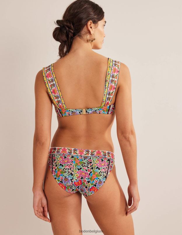 femmes Boden jardin multi et œillets haut de bikini à bretelles plissées vêtements Z42D01760