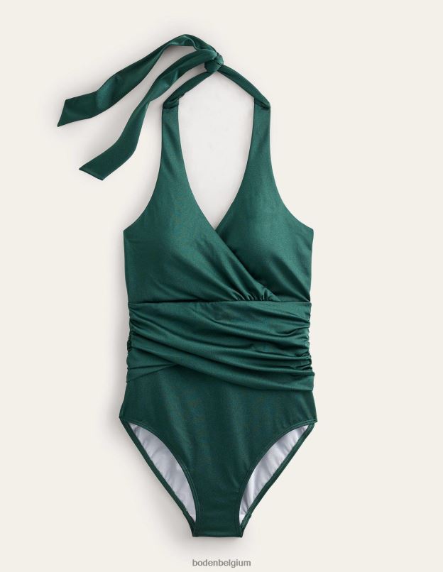 femmes Boden malachite chatoyante levanzo - maillot de bain dos nu froncé vêtements Z42D02478