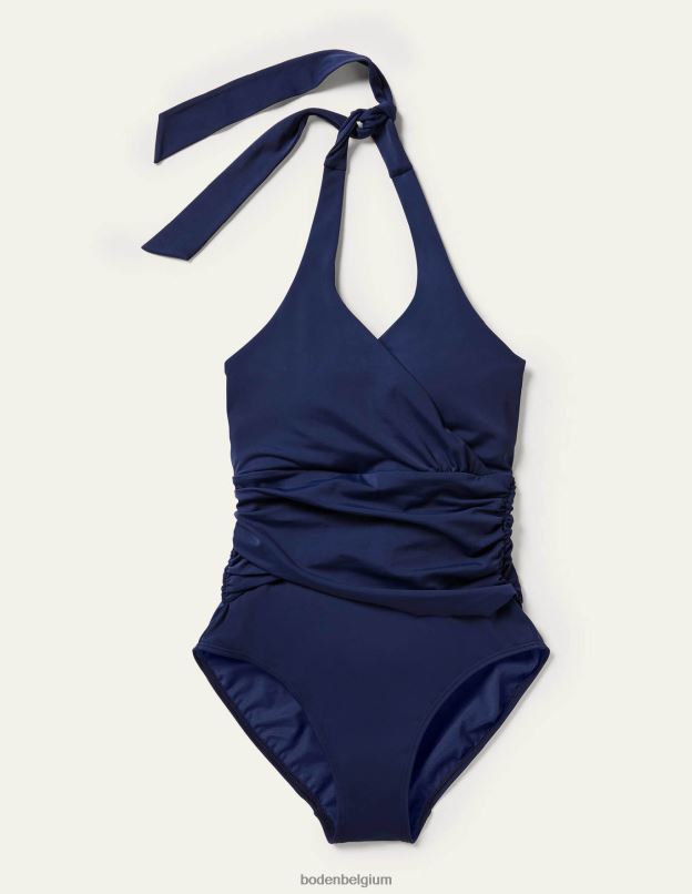 femmes Boden marine française levanzo - maillot de bain dos nu froncé vêtements Z42D0239