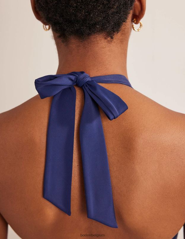 femmes Boden marine française levanzo - maillot de bain dos nu froncé vêtements Z42D0239