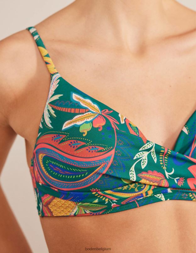 femmes Boden émeraude et cachemire paradis haut de bikini à bonnets capri vêtements Z42D01271