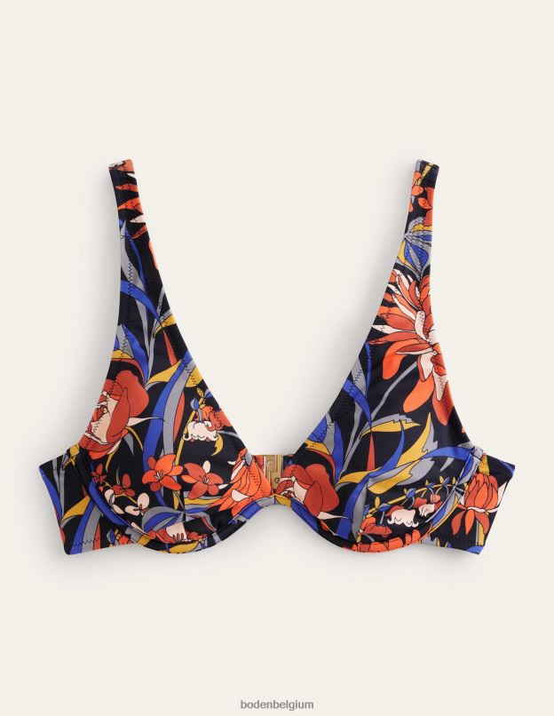 femmes Boden néron et chrysanthème haut de bikini taille bonnet voop vêtements Z42D01876