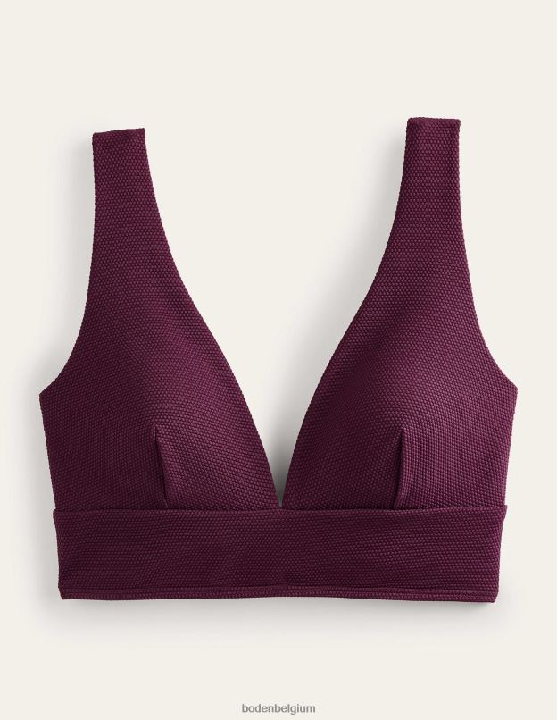femmes Boden nid d'abeilles aux aronia haut de bikini à col v porto vêtements Z42D0246